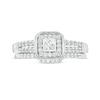 Thumbnail Image 3 of Previously Owned - 1/2 CT. T.W. Princess-Cut Diamond Cushion Frame Bridal Set in Sterling Silver