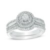 Thumbnail Image 1 of Previously Owned - 1/2 CT. T.W. Diamond Double Frame Bridal Set in 10K White Gold