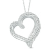 Thumbnail Image 1 of Previously Owned - 1 CT. T.W. Diamond Double Edge Heart Pendant in 10K White Gold