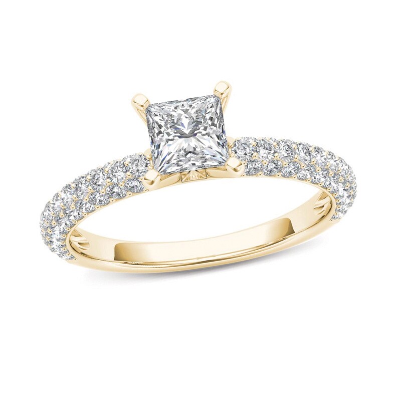 Main Image 1 of Previously Owned - 1 CT. T.W. Princess-Cut Diamond Engagement Ring in 14K Gold