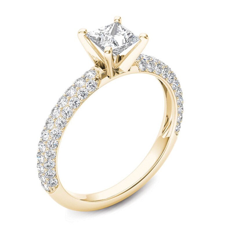 Main Image 2 of Previously Owned - 1 CT. T.W. Princess-Cut Diamond Engagement Ring in 14K Gold