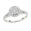 Thumbnail Image 1 of Previously Owned - 1/2 CT. T.W. Composite Diamond Frame Engagement Ring in 14K White Gold
