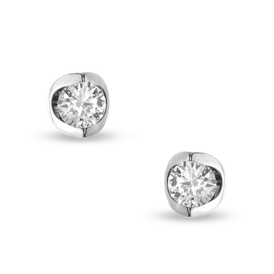 Previously Owned - 3/8 CT. T.w. Diamond Stud Earrings in 14K White Gold