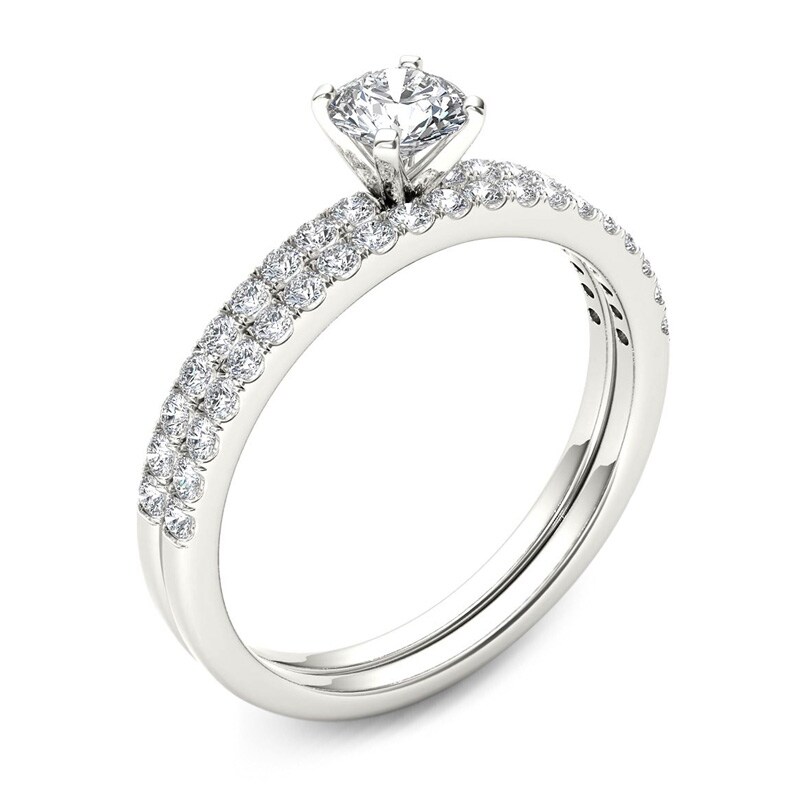 Previously Owned - 3/4 CT. T.W. Diamond Bridal Set in 14K White Gold