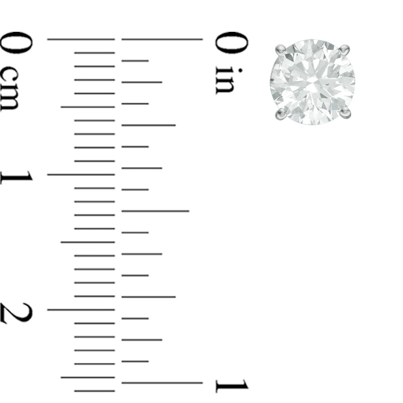 Main Image 2 of Previously Owned - 2 CT. T.W. Diamond Solitaire Stud Earrings in 14K White Gold