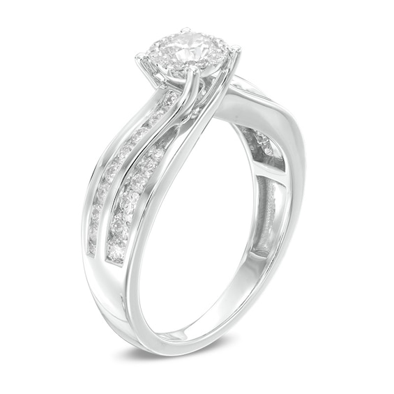 Previously Owned - 1 CT. T.w. Diamond Frame Engagement Ring in 14K White Gold