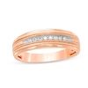 Thumbnail Image 1 of Previously Owned - 1/10 CT. T.W. Diamond Milgrain Wedding Band in 10K Rose Gold