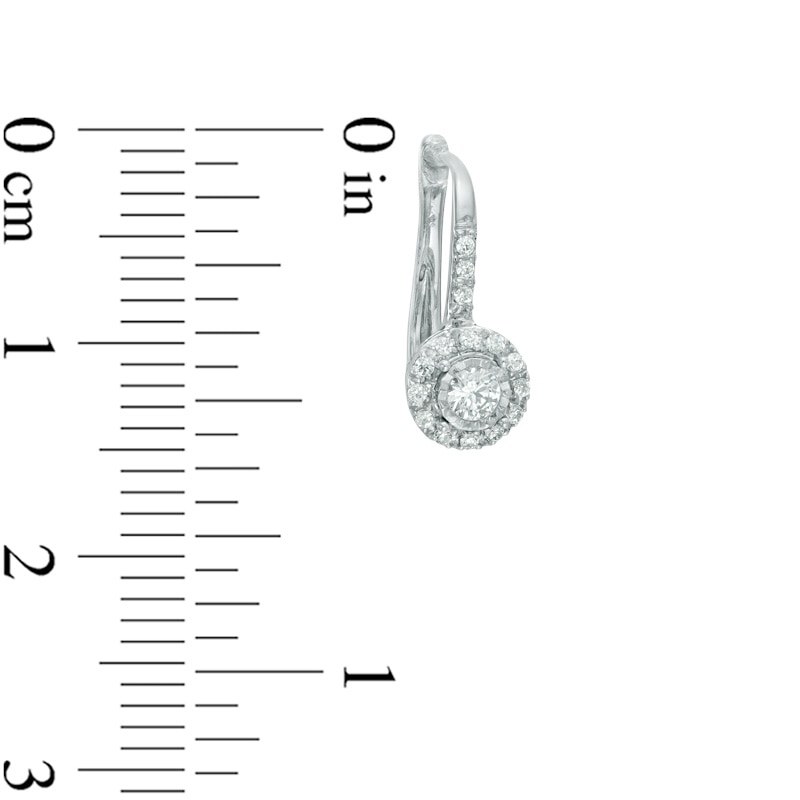 Main Image 2 of Previously Owned - 1/4 CT. T.W. Diamond Frame Drop Earrings in 10K White Gold