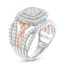 Thumbnail Image 2 of Previously Owned - 2 CT. T.W. Composite Diamond Cushion Frame Twist Multi-Row Ring in 10K Two-Tone Gold