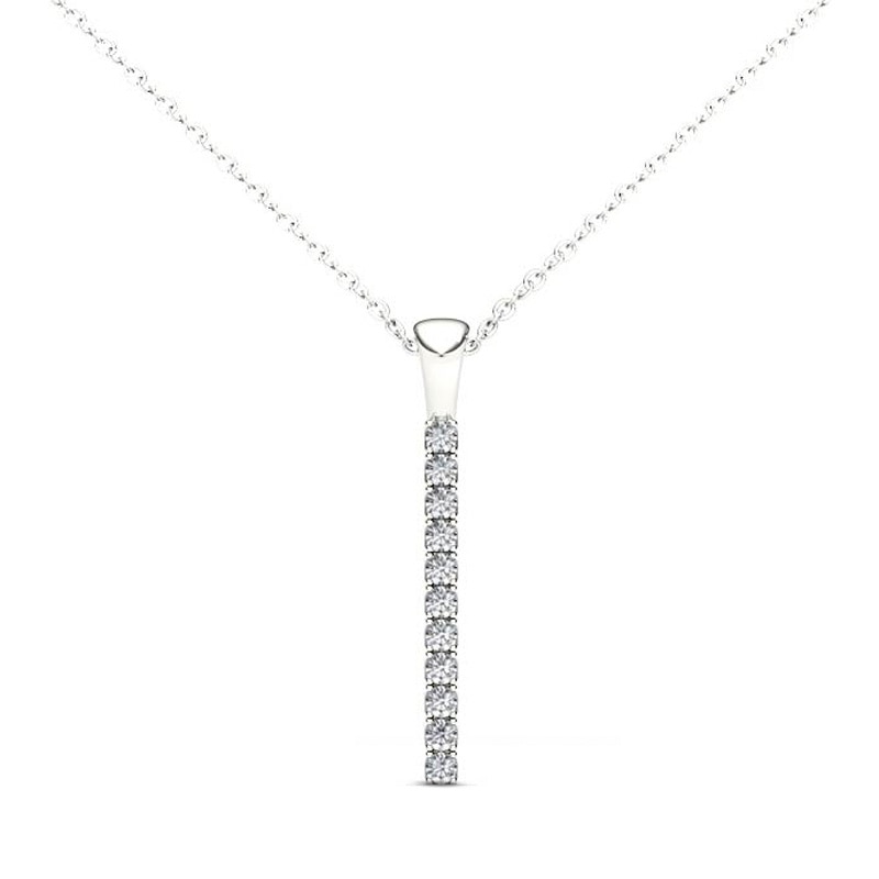 Previously Owned - Line of Love™ 1/6 CT. T.W. Diamond Pendant in 10K White Gold