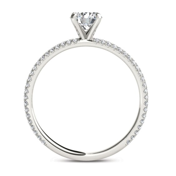 Previously Owned - 3/4 CT. T.w. Diamond Double Row Engagement Ring in 14K White Gold
