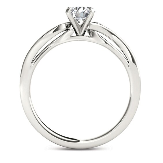 Previously Owned - 3/8 CT. T.w. Diamond Wave Engagement Ring in 14K White Gold