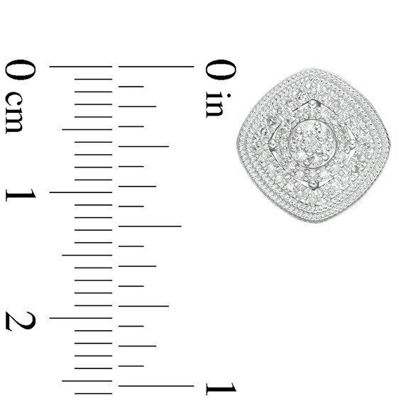Previously Owned - 1/3 CT. T.w. Composite Diamond Triple Frame Stud Earrings in 10K White Gold