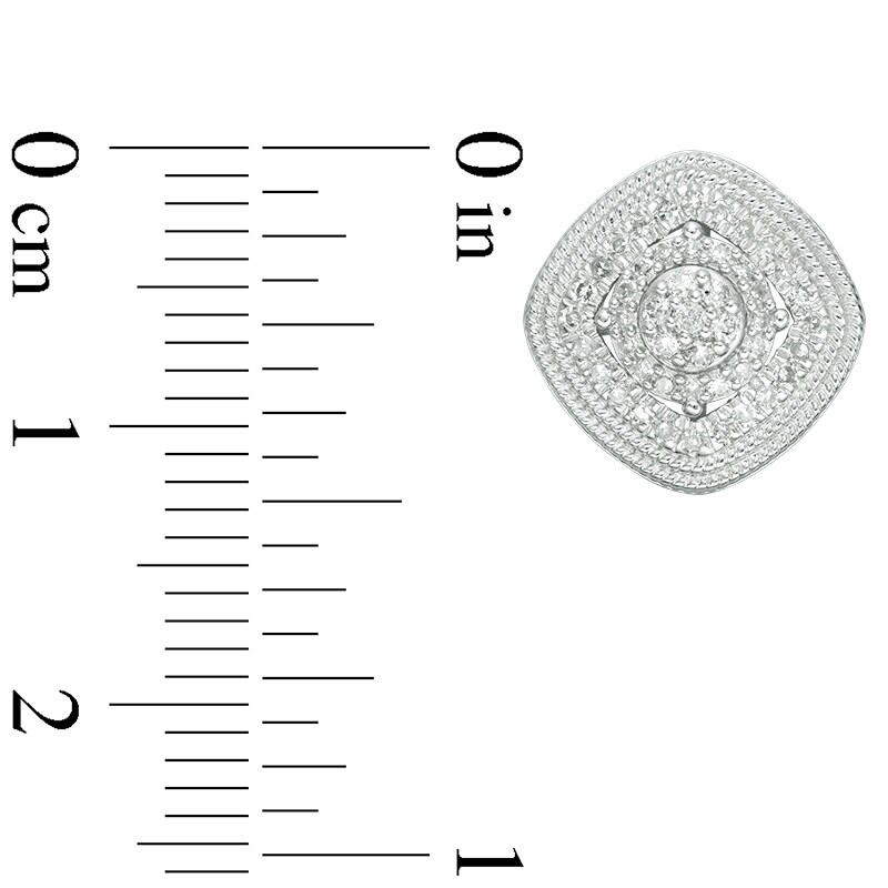 Main Image 2 of Previously Owned - 1/3 CT. T.W. Composite Diamond Triple Frame Stud Earrings in 10K White Gold