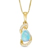 Thumbnail Image 1 of Previously Owned - Pear-Shaped Opal and Diamond Accent Ribbon Wrapped Pendant in 10K Gold