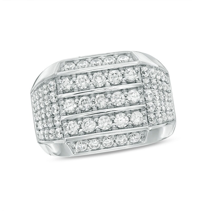 Main Image 1 of Previously Owned - 2-1/2 CT. T.W. Diamond Multi-Row Ring in 10K White Gold