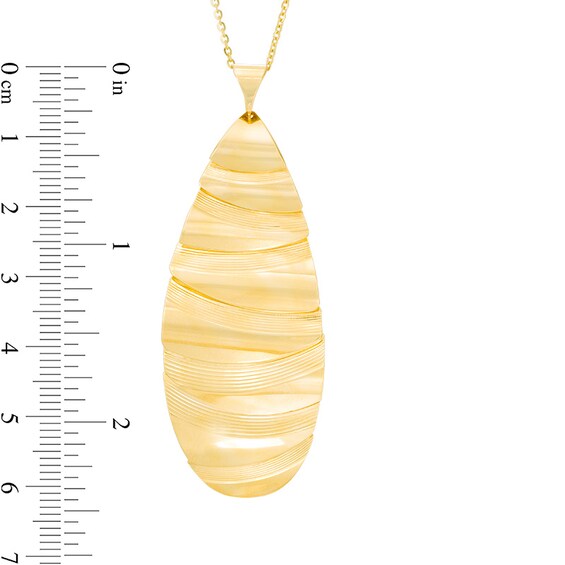 Previously Owned - Made in Italy Oval Diamond-Cut Layered Wrap Pendant in 14K Gold