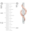 Thumbnail Image 1 of Previously Owned - Ever Us® 1/2 CT. T.W. Two-Stone Diamond Linear Swirl Earrings in 14K Two-Tone Gold