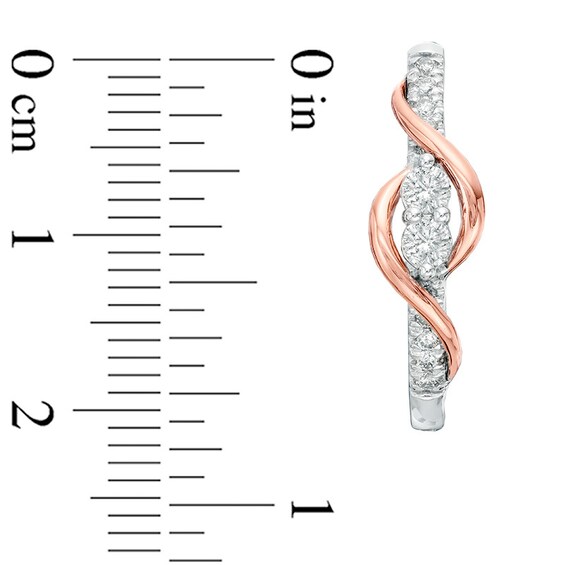 Previously Owned - Ever UsÂ® 1/2 CT. T.w. Two-Stone Diamond Linear Swirl Earrings in 14K Two-Tone Gold