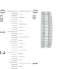 Thumbnail Image 1 of Previously Owned - Baguette Lab-Created White Sapphire Triple Row Oval Hoop Earrings in Sterling Silver