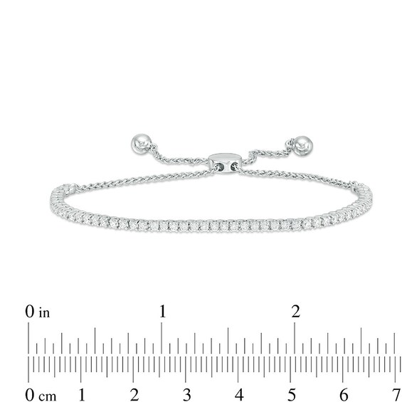 Previously Owned - 1 CT. T.w. Diamond Tennis Bolo Bracelet in 10K White Gold - 9.5"