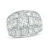 Thumbnail Image 1 of Previously Owned - 4 CT. T.W. Princess-Cut Diamond Past Present Future® Multi-Row Engagement Ring in 14K White Gold