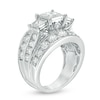 Thumbnail Image 2 of Previously Owned - 4 CT. T.W. Princess-Cut Diamond Past Present Future® Multi-Row Engagement Ring in 14K White Gold