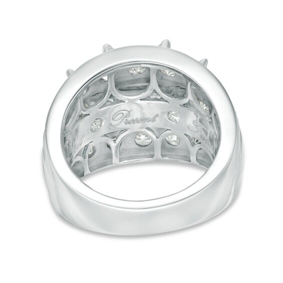 Previously Owned - 4 CT. T.w. Princess-Cut Diamond Past Present FutureÂ® Multi-Row Engagement Ring in 14K White Gold