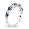 Thumbnail Image 2 of Previously Owned - Vera Wang Love Collection Blue Sapphire and 3/8 CT. T.W. Diamond Alternating Band in 14K White Gold