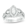 Thumbnail Image 1 of Previously Owned - 1-1/2 CT. T.W. Marquise Diamond Frame Twist Bridal Set in 10K White Gold