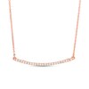 Thumbnail Image 1 of Previously Owned - 1/8 CT. T.W. Diamond Curved Bar Necklace in 10K Rose Gold