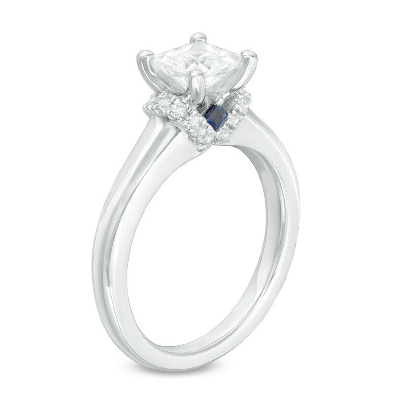 Main Image 2 of Previously Owned - Vera Wang Love Collection 1 CT. T.W. Princess-Cut Diamond Solitaire Ring in 14K White Gold