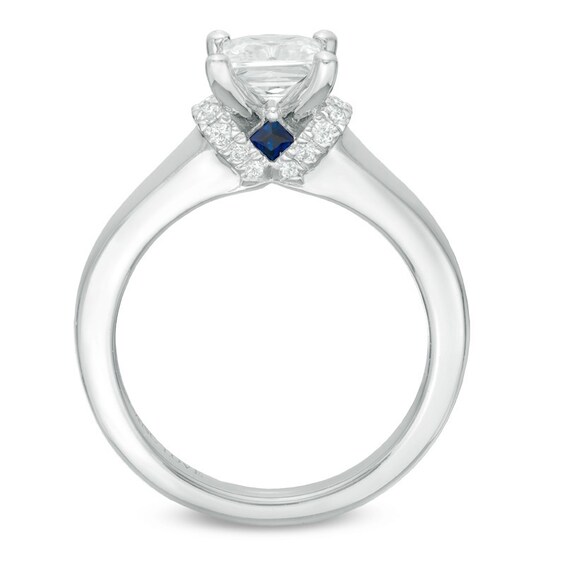 Previously Owned - Vera Wang Love Collection 1 CT. T.w. Princess-Cut Diamond Solitaire Ring in 14K White Gold