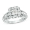Thumbnail Image 1 of Previously Owned - 1-1/3 CT. T.W. Quad Princess-Cut Diamond Frame Vintage-Style Engagement Ring in 14K White Gold