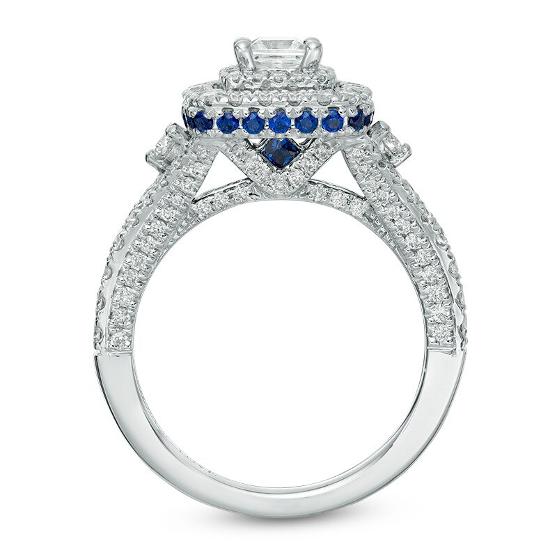 Main Image 3 of Previously Owned - Vera Wang Love Collection 1-1/3 CT. T.W. Princess-Cut Diamond Engagement Ring in 14K White Gold
