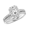 Thumbnail Image 1 of Previously Owned - 3/4 CT. T.W. Emerald-Cut Diamond Frame Bridal Set in 14K White Gold