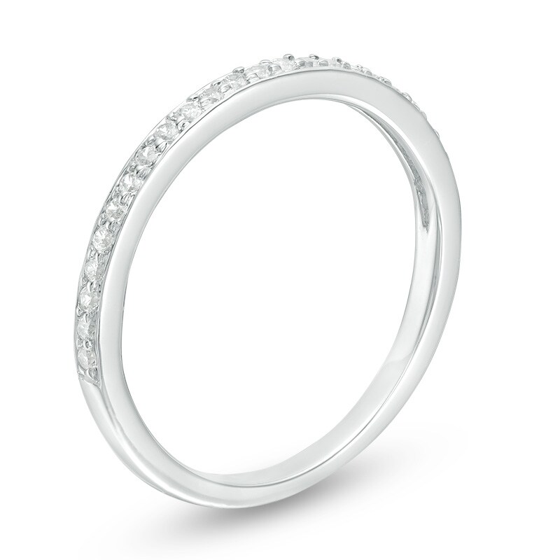 Main Image 2 of Previously Owned - 1/6 CT. T.W. Diamond Wedding Band in 10K White Gold