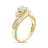 Thumbnail Image 2 of Previously Owned - 1/4 CT. T.W. Diamond Past Present Future® Bypass Engagement Ring in 10K Gold