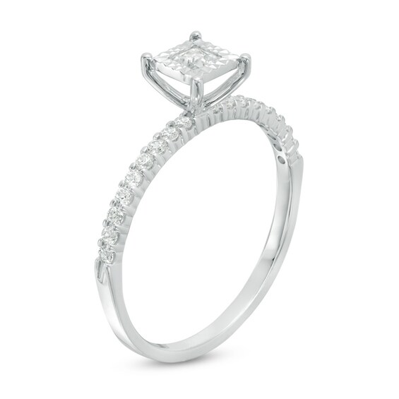 Previously Owned - 1/3 CT. T.w. Princess-Cut Diamond Engagement Ring in 14K White Gold