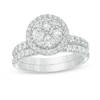 Thumbnail Image 1 of Previously Owned - 1-1/2 CT. T.W. Composite Diamond Frame Bridal Set in 14K White Gold