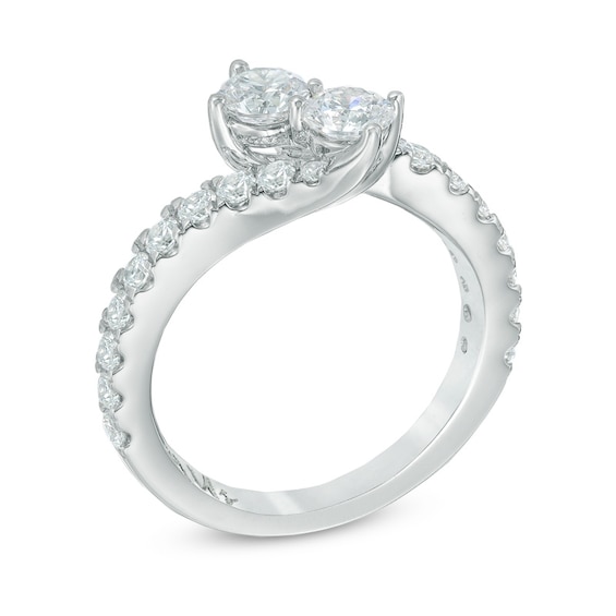 Previously Owned - Ever Us® 1/2 CT. T.w. Two-Stone Diamond Bypass Ring in 14K White Gold