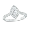 Thumbnail Image 1 of Previously Owned - Vera Wang Love Collection 1 CT. T.W. Marquise Diamond Frame Engagement Ring in 14K White Gold