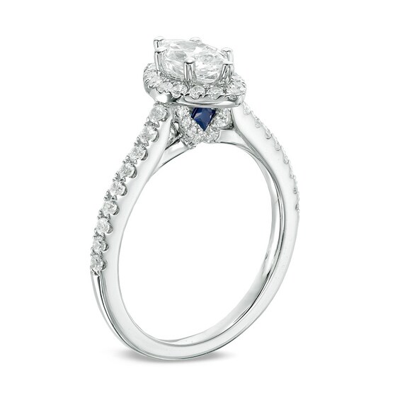 Previously Owned - Vera Wang Love Collection 1 CT. T.w. Marquise Diamond Frame Engagement Ring in 14K White Gold