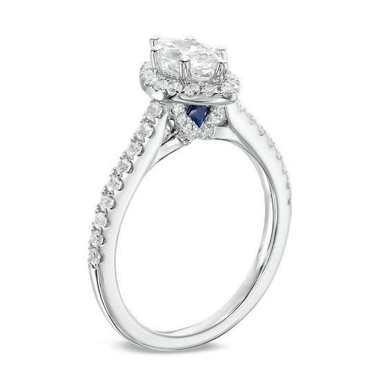 Previously Owned - Vera Wang Love Collection 1 CT. T.w. Marquise Diamond Frame Engagement Ring in 14K White Gold