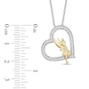 Thumbnail Image 3 of Previously Owned - Enchanted Disney Tinker Bell 1/5 CT. T.W. Diamond Heart Pendant in Sterling Silver and 10K Gold