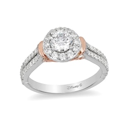 Previously Owned - Enchanted Disney Cinderella 1 CT. T.W. Diamond Frame Collar Engagement Ring in 14K Two-Tone Gold
