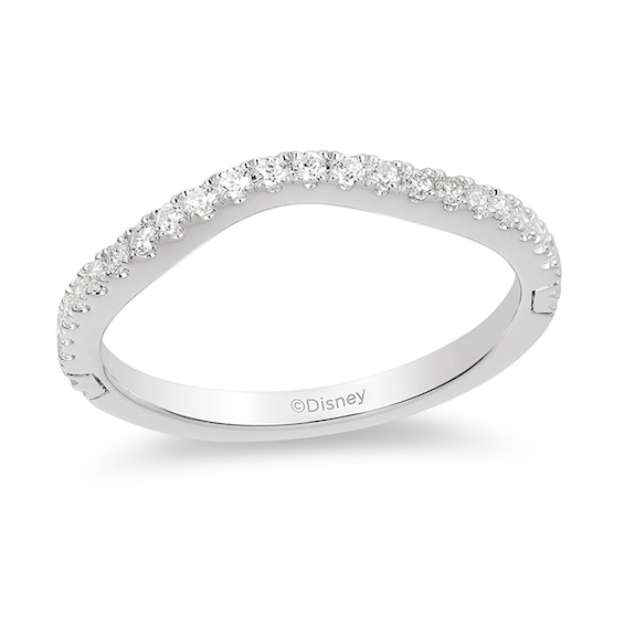 Previously Owned - Enchanted Disney Princess 1/5 CT. T.w. Diamond Contour Wedding Band in 14K White Gold