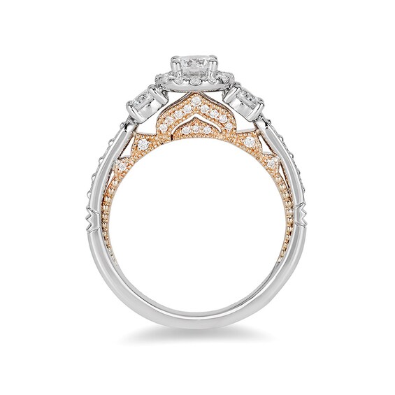 Previously Owned - Enchanted Disney Jasmine 1 CT. T.w. Diamond Three Stone Engagement Ring in 14K White Gold