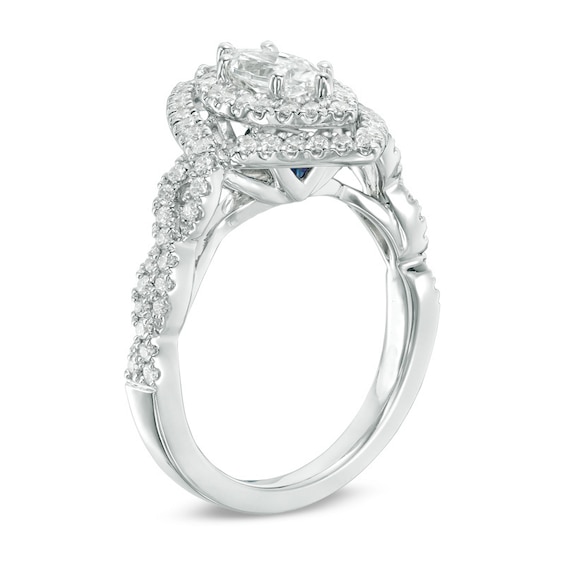 Previously Owned - Vera Wang Love Collection 1-1/3 CT. T.w. Marquise Diamond Twist Engagement Ring in 14K White Gold