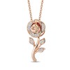 Thumbnail Image 1 of Previously Owned - Enchanted Disney Belle 1/10 CT. T.W. Diamond Rose Pendant in 10K Rose Gold - 19"
